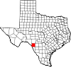 State map highlighting Kinney County