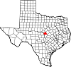 State map highlighting Lampasas County