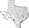 State map highlighting Maverick County