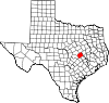 State map highlighting Milam County