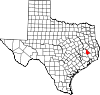 State map highlighting San Jacinto County