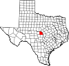 State map highlighting San Saba County