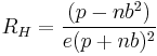 R_H=\frac{(p-nb^2)}{e(p+nb)^2}