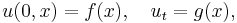  u(0,x) = f(x), \quad u_t=g(x), \,