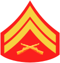 two chevrons with crossed rifles