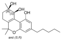 Chemical structure of cis-cannabitriol.