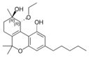 Chemical structure of trans-cannabitriol ethyl ether.