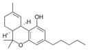 Chemical structure of cis-Δ9tetrahydrocannabinol.