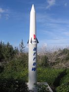 A mockup of the Arrow 1, at the Technion – Israel Institute of Technology.