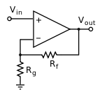 Standard two-resistor non-inverting amplifier circuit