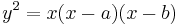 y^2 = x(x-a)(x-b)\,