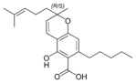 Chemical structure of cannabichromenic acid A.