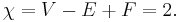 \chi = V-E+F = 2.\ 