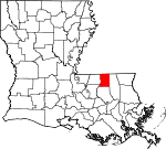 State map highlighting Saint Helena Parish