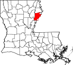 State map highlighting Tensas Parish