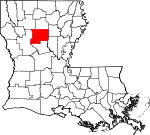 State map highlighting Winn Parish