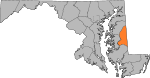 State map highlighting Caroline County