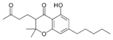 Chemical structure of cannabichromanone.