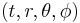 (t,r,\theta,\phi) \,