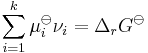 \sum_{i=1}^k \mu_i^\ominus \nu_i = \Delta_rG^{\ominus}