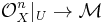 \mathcal{O}_X^n|_U \to \mathcal{M}