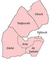 Map of the regions of Djibouti