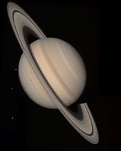 True-color picture of Saturn assembled from Voyager 2 images