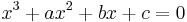 x^3 + a x^2 + b x + c = 0