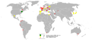 Map of world showing most strawberry output in Europe.