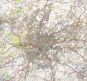 An old ordnance survey map of Bristol, showing roads, railways, rivers and contours.