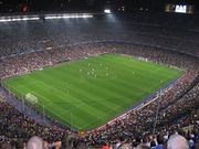 an elevated view of the stadium at night