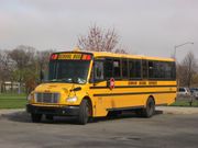 A late 2000s Thomas/Freightliner Saf-T-Liner C2 school bus