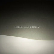 A black background with a wavy, white, hill-like shape on the bottom. The words "Nine Inch Nails Ghosts I–IV" are featured in the middle.