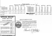 Photocopy of ballot and referendum results