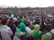 Mousavi suppurter before election Azadi square.jpg