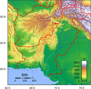 a physical map of Pakistan