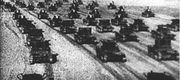 Photo of a column of Soviet tanks invading Poland on 17 September.