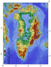 Topographic map of Greenland