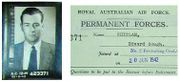 a folder showing a head-and-shoulders photo of Whitlam as a young man, with an identification paper