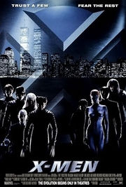 Poster shows a big X with a city skyline in the background. In the foreground are the film's characters. The film's name is at the bottom.