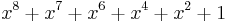 x^8 + x^7 + x^6 + x^4 + x^2 + 1