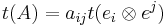 t(A) = a_{ij} t(e_i \otimes e^j)