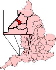 A map showing the location of Bristol in South West England.