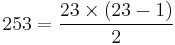 253=\frac{23\times(23-1)}{2}