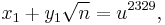 x_1+y_1\sqrt n=u^{2329},