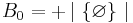  B_{0}= +\left\vert \ \left\{ \varnothing \right\} \ \right\vert 