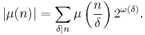 |\mu(n)|=\sum_{\delta\mid n}\mu\left(\frac{n}{\delta}\right)2^{\omega(\delta)}.
