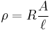 \rho = R \frac{A}{\ell} \,\!