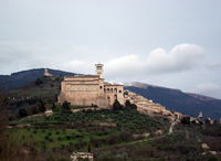 A general view of Assisi with the Basilica