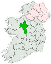 Map highlighting County Roscommon